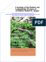 Textbook Behaviorial Ecology of The Eastern Red Backed Salamander 50 Years of Research 1St Edition Robert G Jaeger Ebook All Chapter PDF