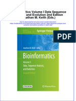 Textbook Bioinformatics Volume I Data Sequence Analysis and Evolution 2Nd Edition Jonathan M Keith Eds Ebook All Chapter PDF