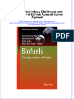 Textbook Biofuels Technology Challenges and Prospects 1St Edition Avinash Kumar Agarwal Ebook All Chapter PDF