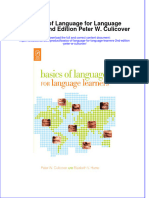 PDF Basics of Language For Language Learners 2Nd Edition Peter W Culicover Ebook Full Chapter