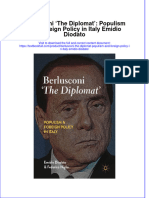 Download textbook Berlusconi The Diplomat Populism And Foreign Policy In Italy Emidio Diodato ebook all chapter pdf 