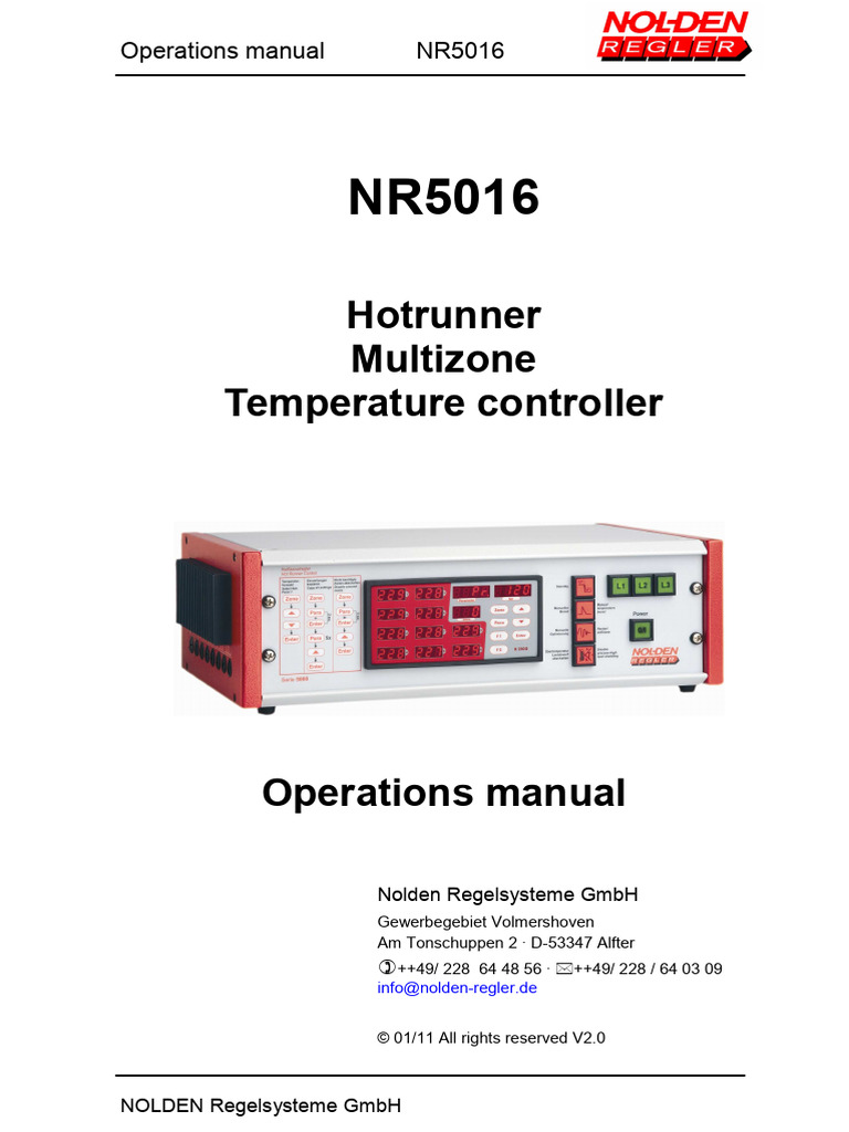 Nolden NR5016 Hotrunner Manual | PDF | Thermocouple | Relay