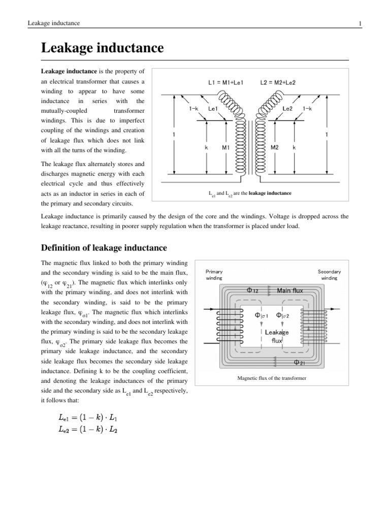 Leakage Inductance | Inductance | Transformer | Free 30-day Trial | Scribd