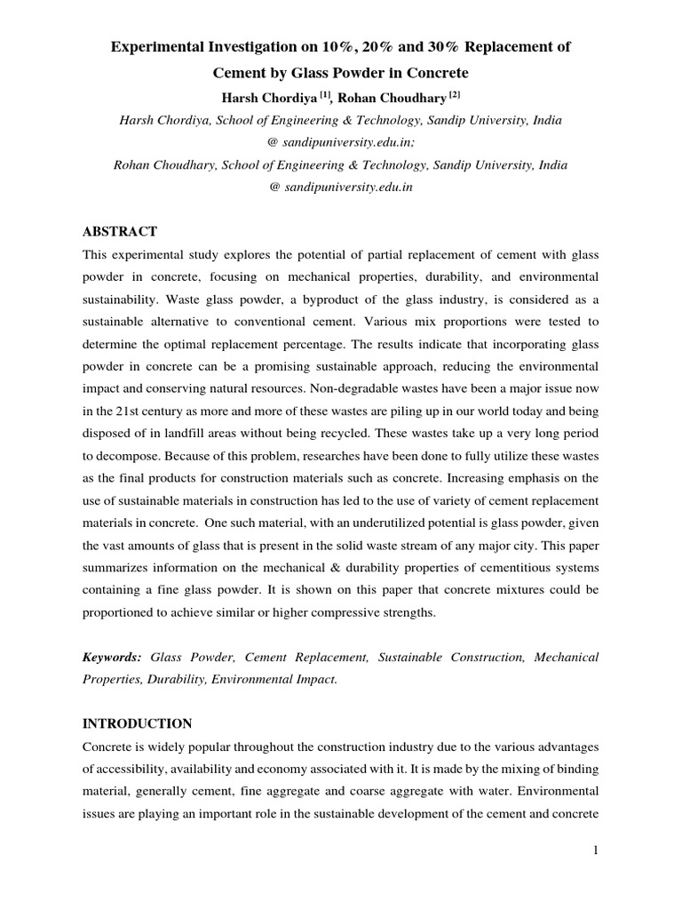 Harsh Chordiya - 210101141191 - Paper - 2 | PDF | Concrete | Cement