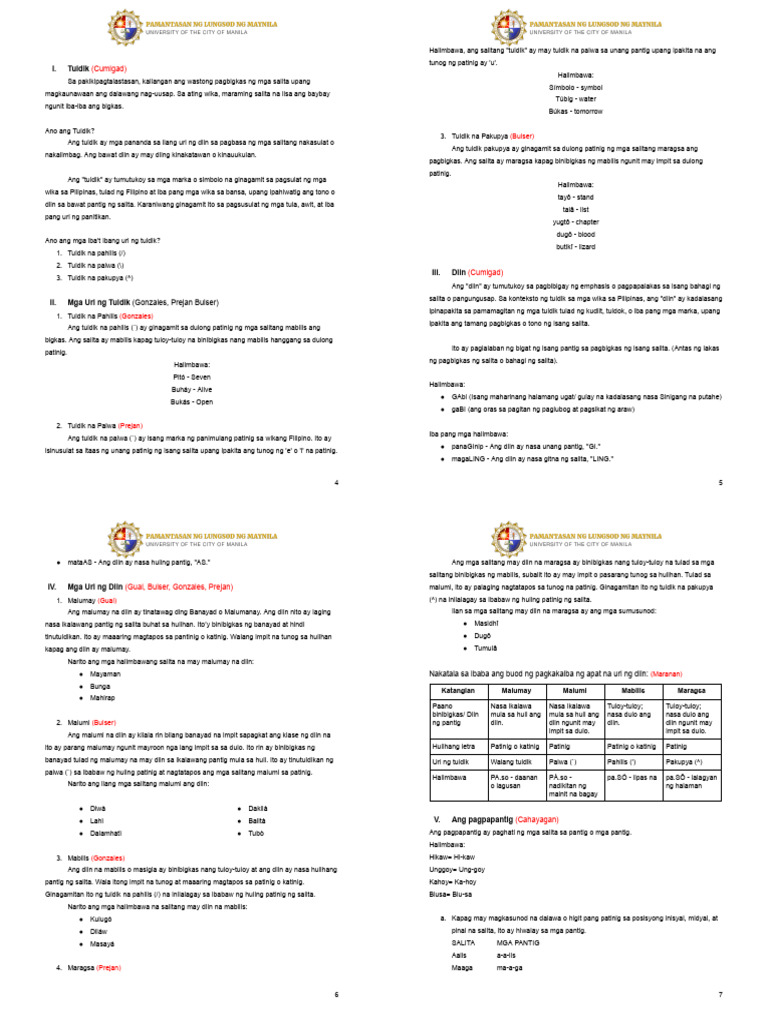 Palatuldikan - Panimulang Linggwistika | PDF