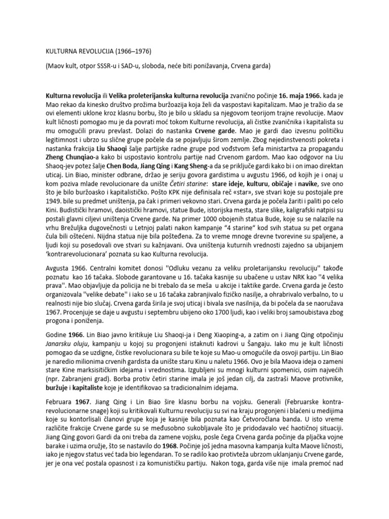 Kulturna Revolucija 1966 1976 PDF | PDF