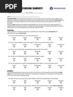 HOOS Hip Survey Questionnaire | PDF