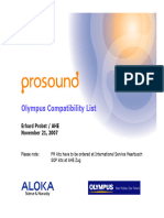 Olympus Compatibility List