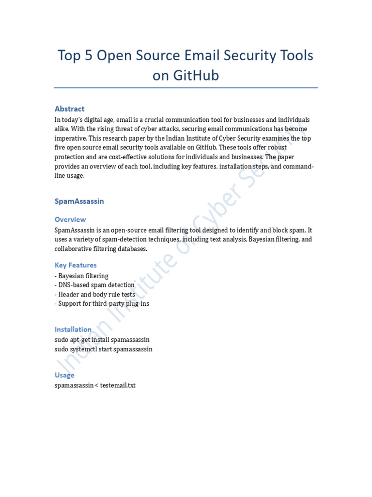 Top Open Source Email Security Tools | PDF | Cybercrime | Email
