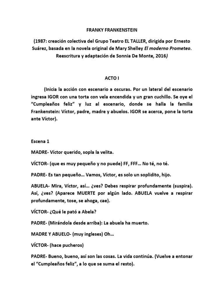 Franky Frankenstein | PDF | Frankenstein | Mary Shelley