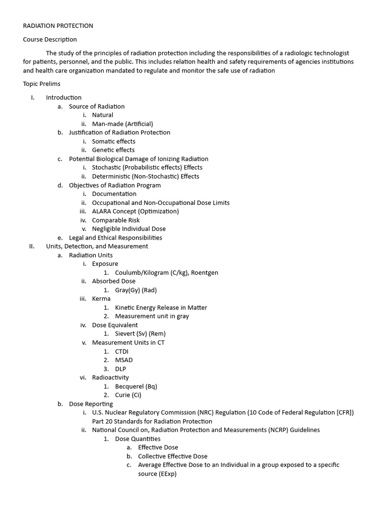 Radiation Protection | PDF | Absorbed Dose | Radiation Protection
