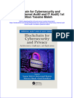 PDF Blockchain For Cybersecurity and Privacy Internal Audit and It Audit 1St Edition Yassine Maleh Ebook Full Chapter