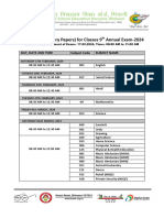 Date-Sheet (Theory Papers) For Classes 9 Annual Exam-2024: Day, Date and Time Subject Code Subject Name