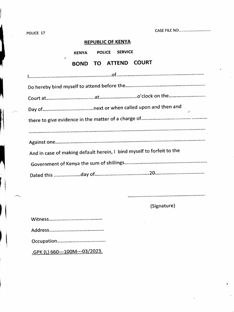 Bond To Atend Court | PDF