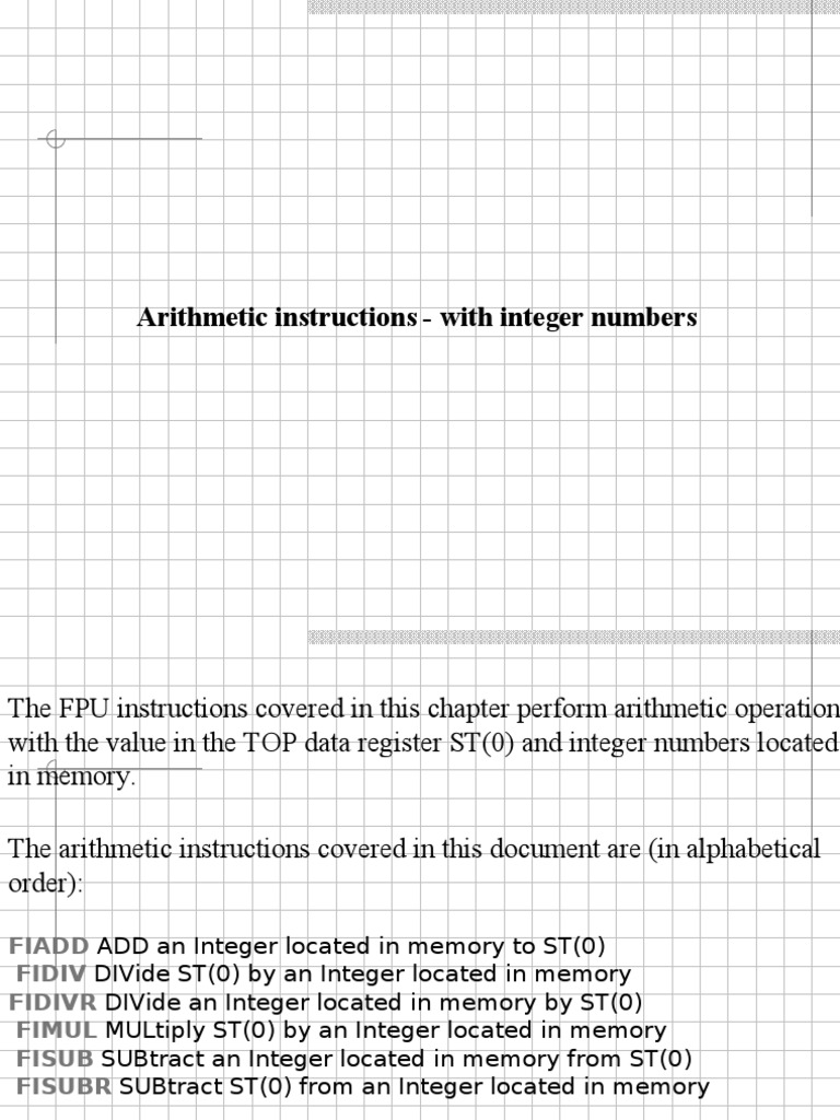 Integer Arithmetic Instructions Guide | PDF | Computer Programming ...