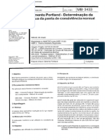 MB-3433 - Cimento Portland - Determinação Da Água Da Pasta de Consistência Normal