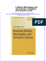 Textbook Brownian Motion Martingales and Stochastic Calculus 1St Edition Jean Francois Le Gall Ebook All Chapter PDF