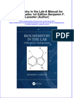 Download pdf Biochemistry In The Lab A Manual For Undergraduates 1St Edition Benjamin F Lasseter Author ebook full chapter 