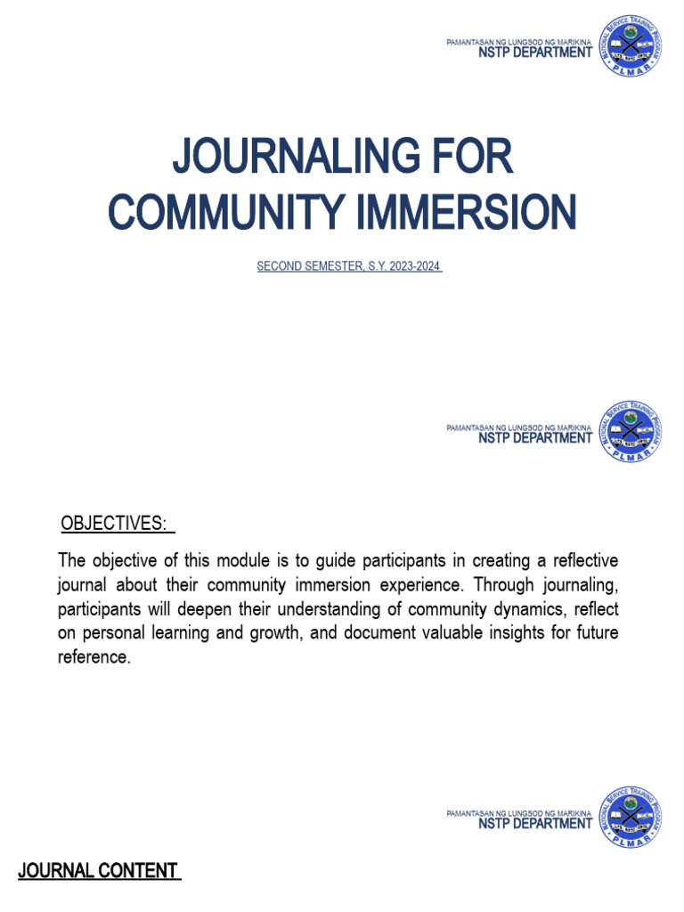 2024 Immersion Activity Reports Journal | PDF | Experience | Community