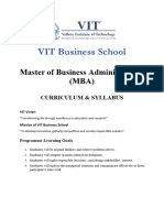 VIT MBA Curriculum 2023 24