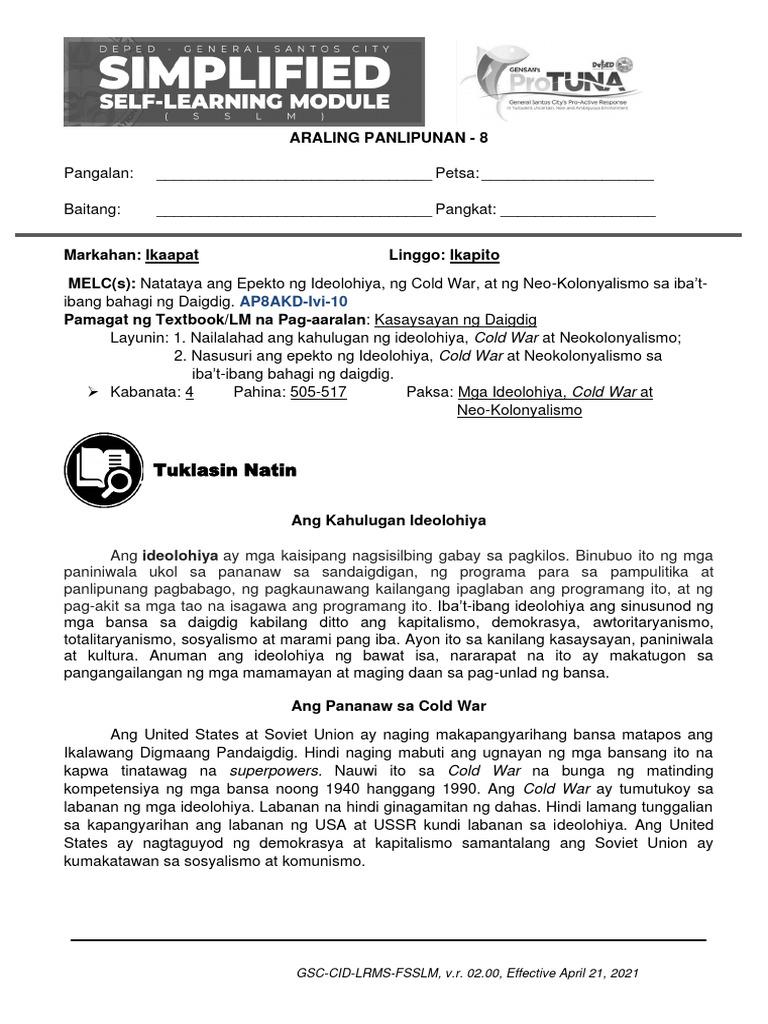 AP 8 Q4 Week 7 SSLM 1 | PDF