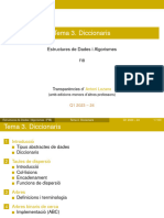 Tema 3. Diccionaris: Estructures de Dades I Algorismes