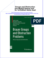 Download textbook Brauer Groups And Obstruction Problems Moduli Spaces And Arithmetic 1St Edition Asher Auel ebook all chapter pdf 