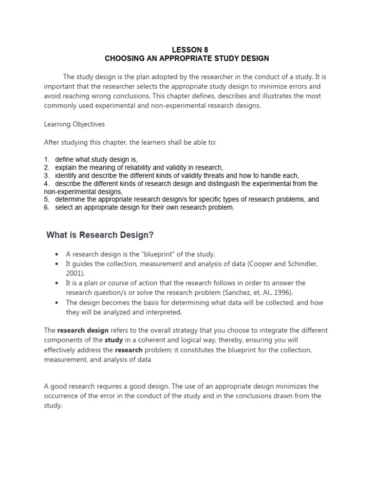 Choosing the Right Research Design | PDF | Validity (Statistics ...