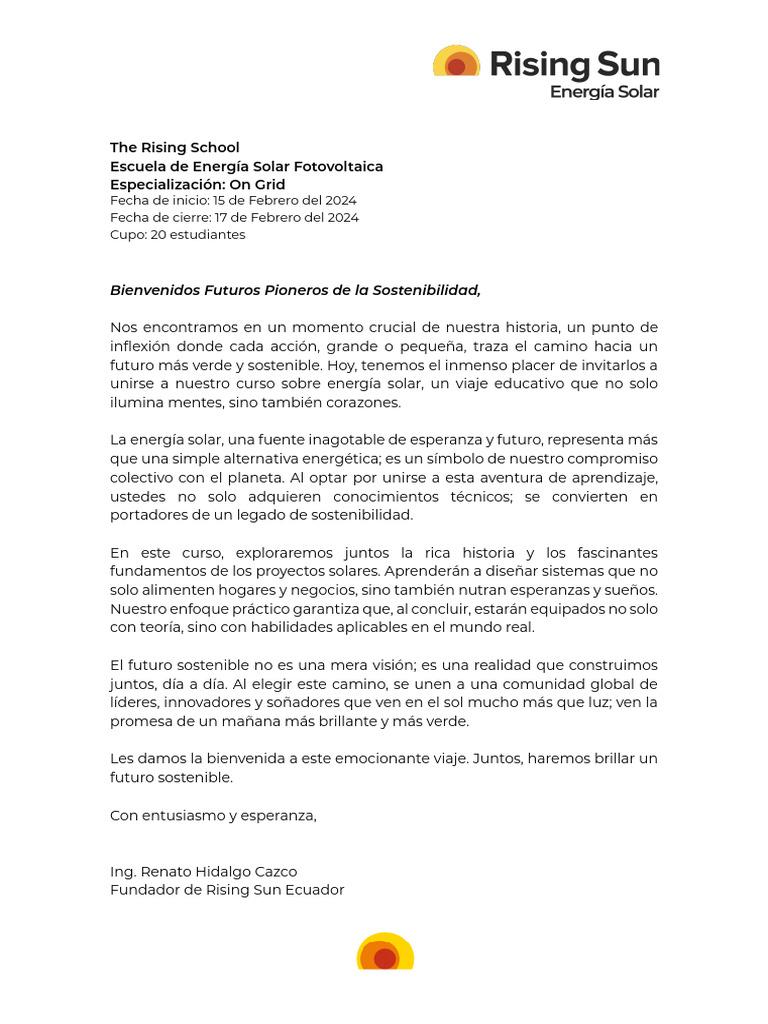 Rising Sun - Curso de Energía Solar On Grid | PDF | Energía solar ...
