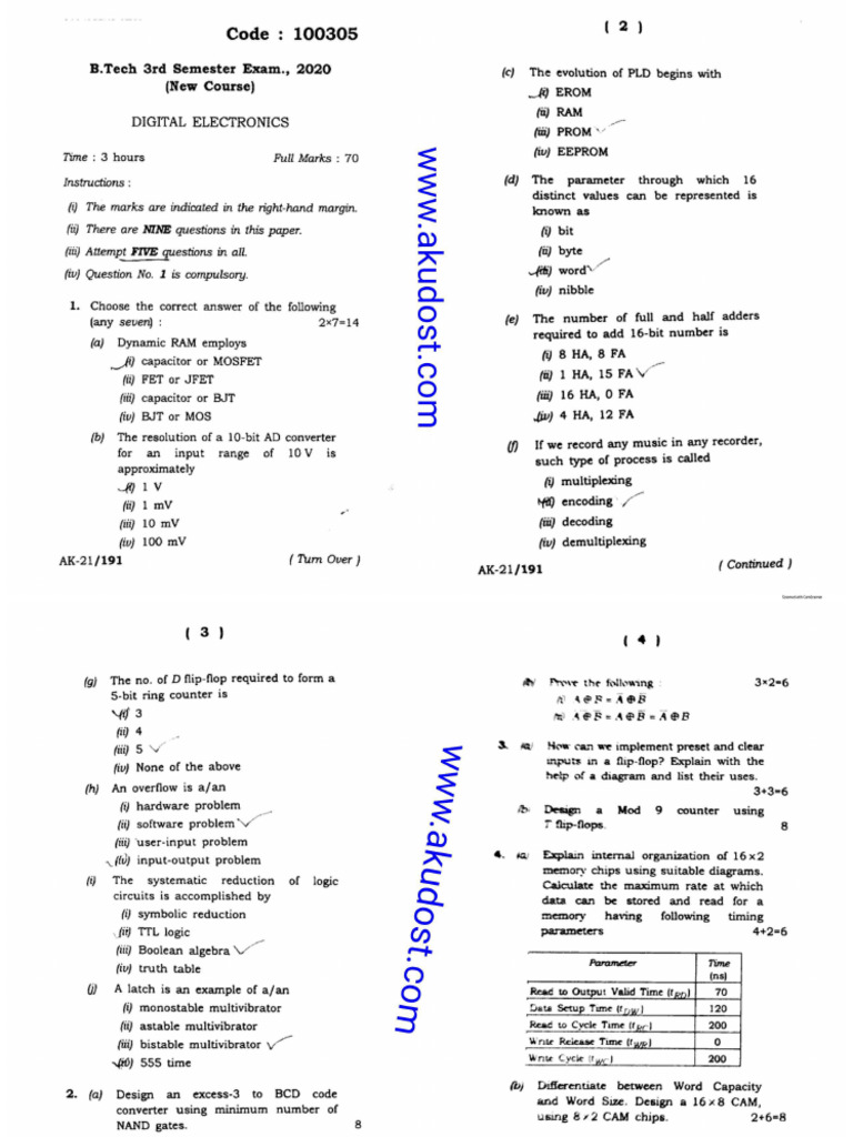 Btech 3 Sem Digital Electronics 100305 20201 - CompressPdf | PDF