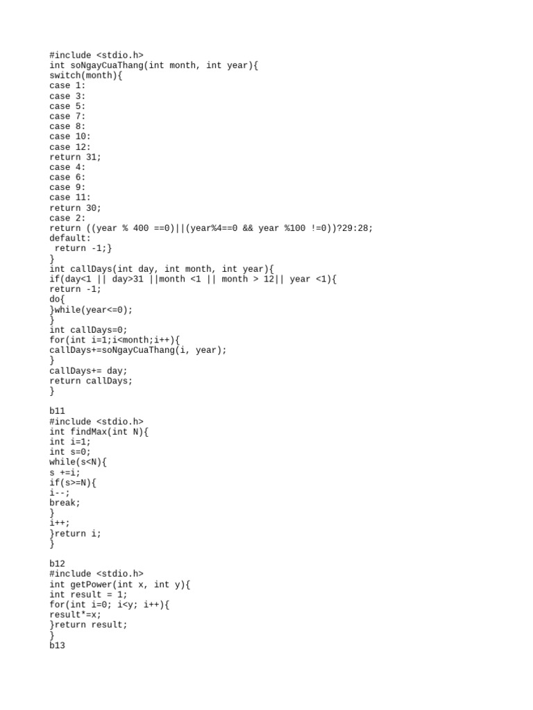 C Programming Functions for Date and Math | PDF | Teaching Methods ...