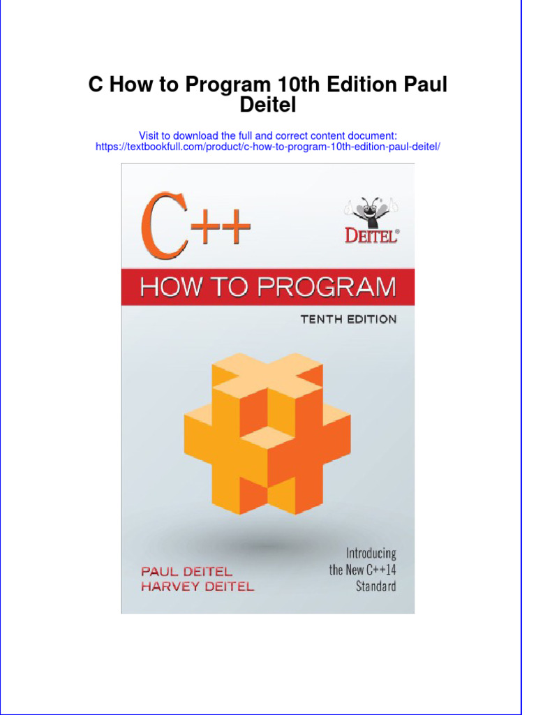 Textbook C How To Program 10Th Edition Paul Deitel Ebook All Chapter ...