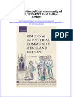 Textbook Bishops in The Political Community of England 1213 1272 First Edition Ambler Ebook All Chapter PDF