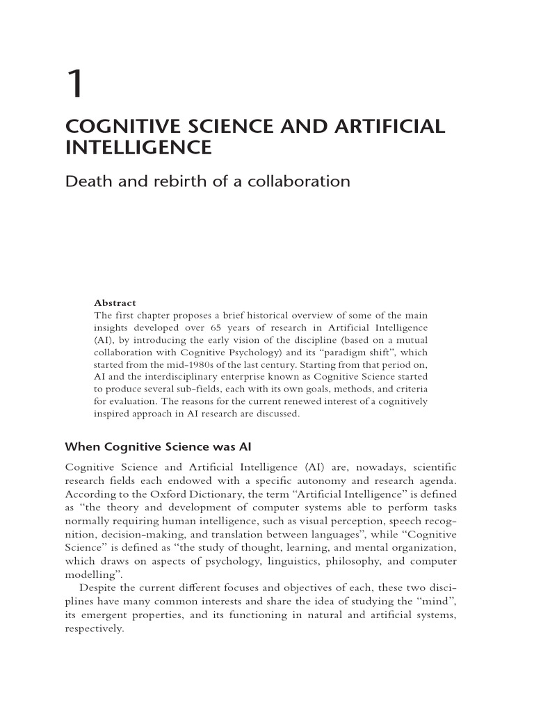 Cognitive Science's Role in AI Evolution | PDF | Cognitive Science ...