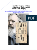Textbook Brahms and The Shaping of Time Eastman Studies in Music 144 1St Edition Scott Murphy Ebook All Chapter PDF