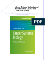 Textbook Cancer Systems Biology Methods and Protocols 1St Edition Louise Von Stechow Eds Ebook All Chapter PDF