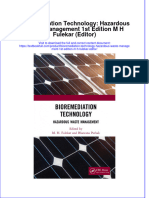 PDF Bioremediation Technology Hazardous Waste Management 1St Edition M H Fulekar Editor Ebook Full Chapter