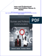 Download pdf Business And Professional Communication 3Rd Edition Steven A Beebe ebook full chapter 