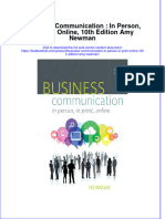 PDF Business Communication in Person in Print Online 10Th Edition Amy Newman Ebook Full Chapter