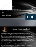 On His Blindness Sonnet 19 by John Milton Analysis of Poem