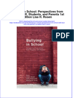 Download textbook Bullying In School Perspectives From School Staff Students And Parents 1St Edition Lisa H Rosen ebook all chapter pdf 