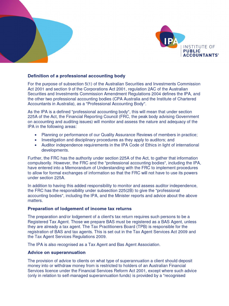 Definition and Role of Professional Accounting Bodies | PDF ...