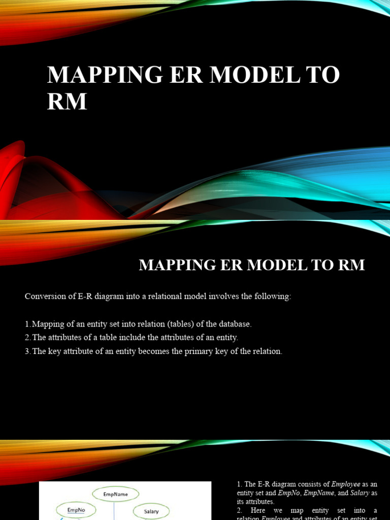 ER Model to Relational Model Mapping | PDF | Relational Model ...