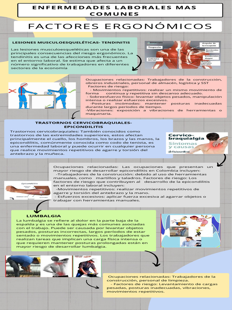 Riesgos Laborales y Lesiones Comunes | PDF | Factores humanos y ...