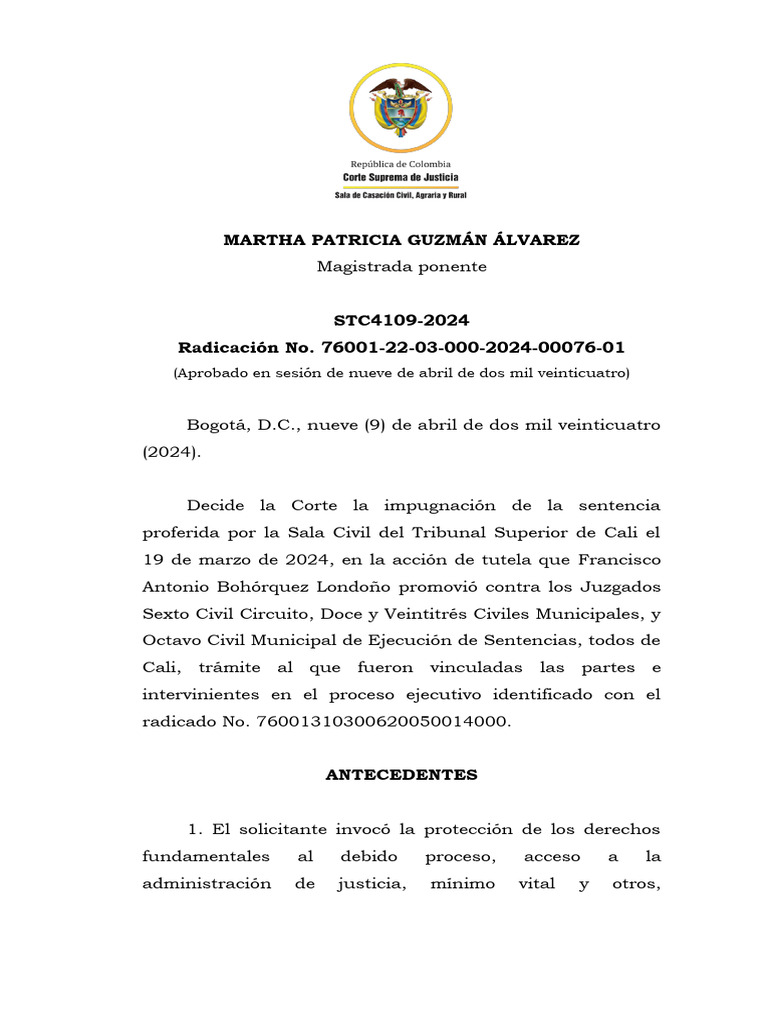 STC4109 2024 | Descargar gratis PDF | Sentencia (ley) | Ley constitucional