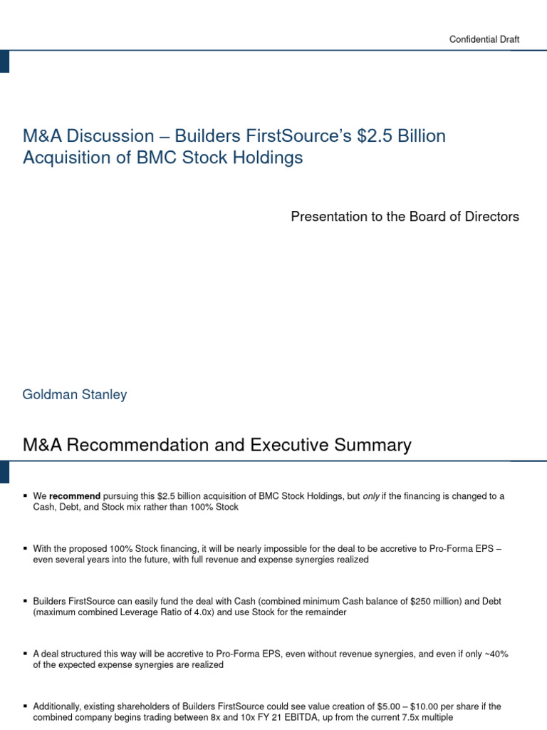 10 18 IB Deal Presentation | PDF | Mergers And Acquisitions | Stocks