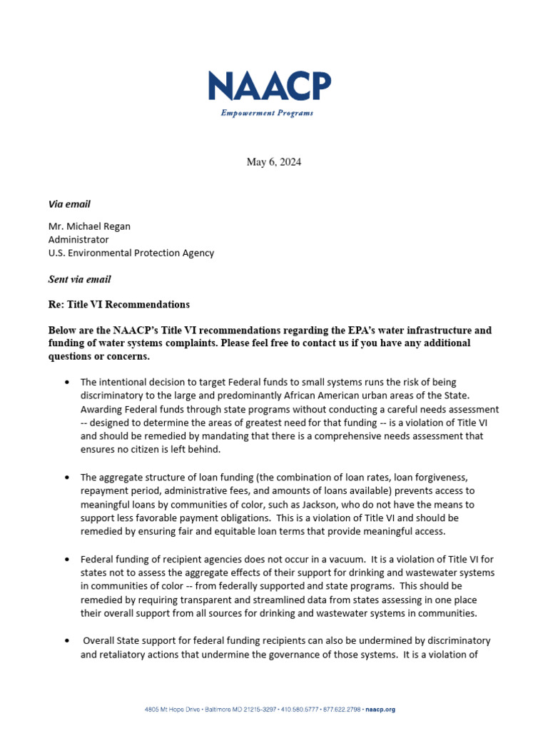 NAACP Memo | PDF | United States Environmental Protection Agency ...