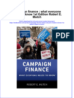 Textbook Campaign Finance What Everyone Needs To Know 1St Edition Robert E Mutch Ebook All Chapter PDF