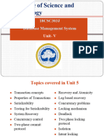 18CSC303J Database Management System: Unit-V