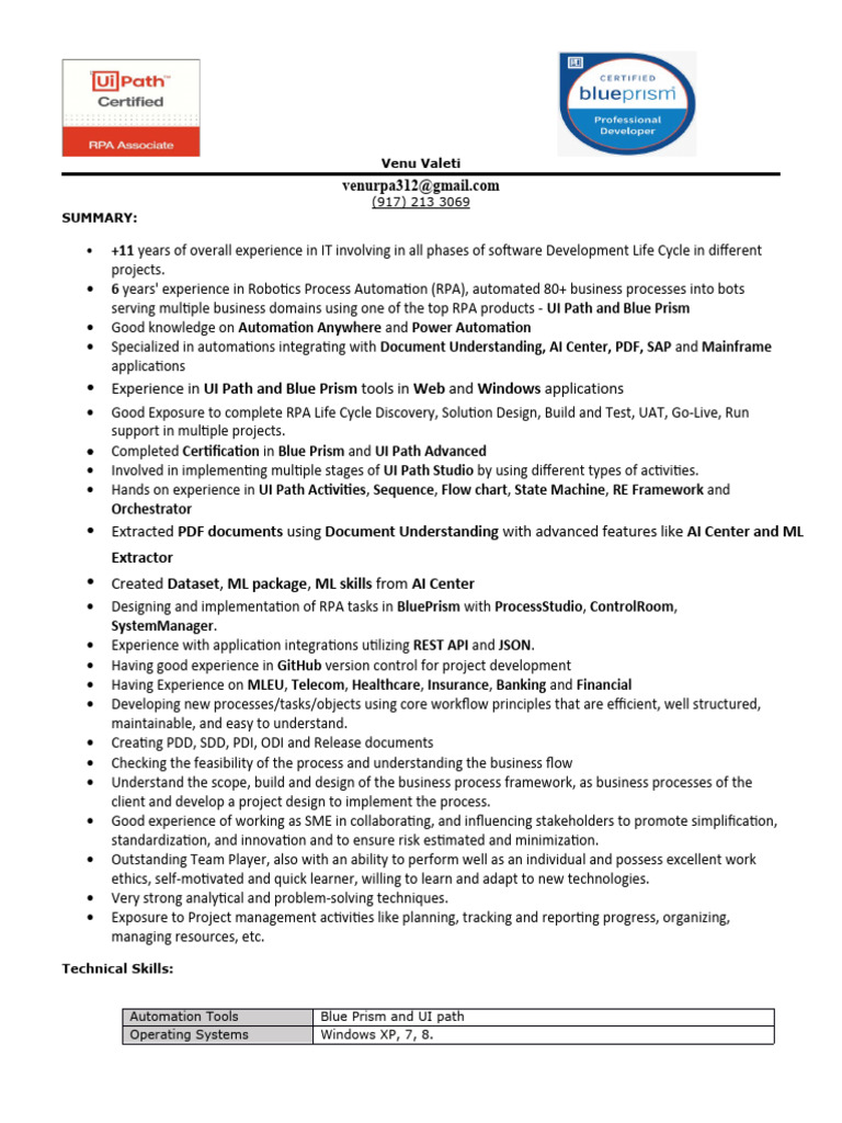 Venu_RPA_UIPath | PDF | Business Software | Automation